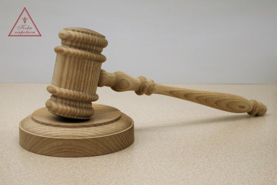 wooden judge gavel with