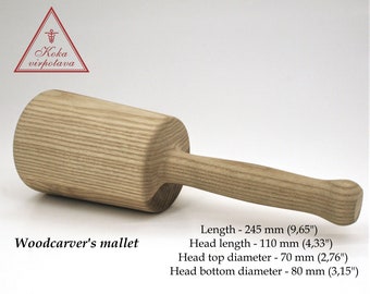 Carving mallet Wood hammer Woodworking mallet Woodcarver mallet Carving tool Tool for craftsmen Turn wood mallet Round mallet Gift for man