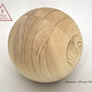 Wood ball 195 mm Large wood ball Wood sphere 195 mm Wood ball 7,68&quot; Turned wooden ball Wood ball ornament Unfinished wood ball Quality ball