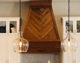 Black Walnut Herringbone Vent Hood
