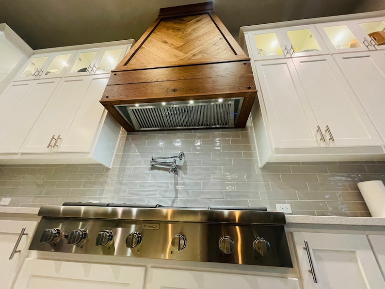 Black Walnut Herringbone Vent Hood Etsy