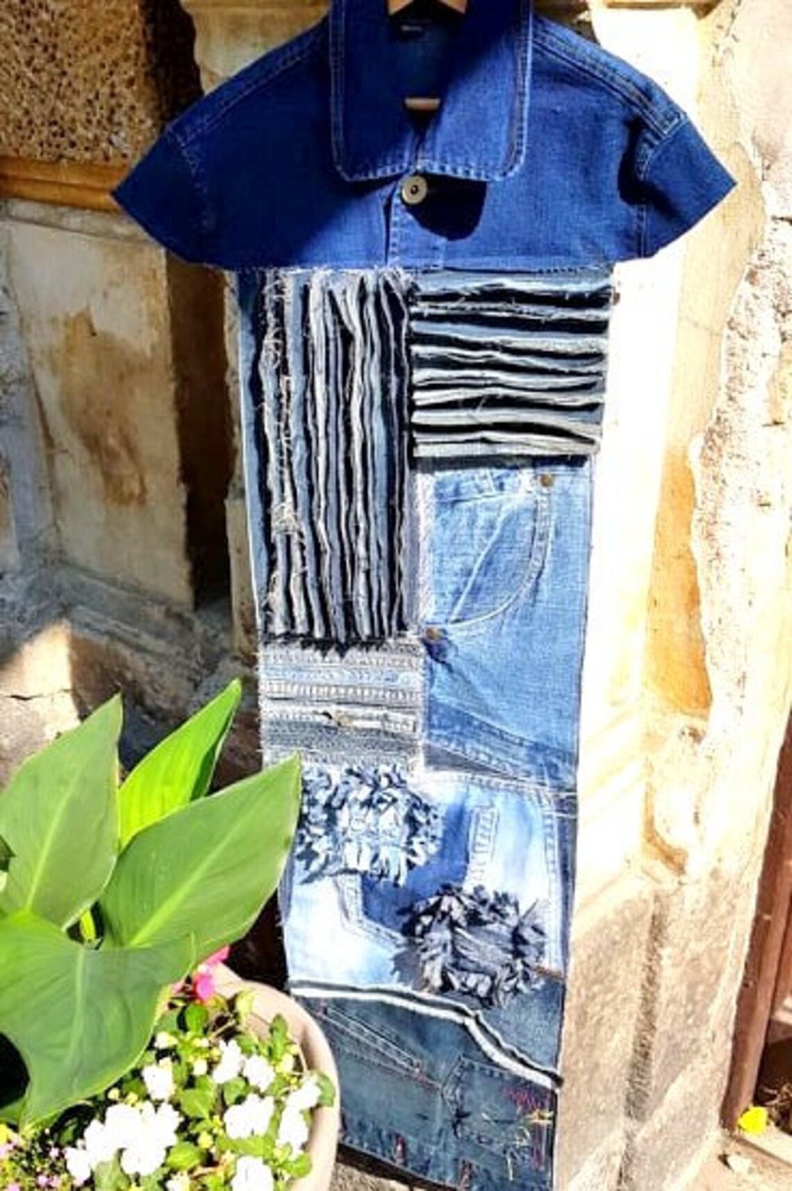 Denim Wall Art Denim Home Decor Denim upcycled Art Textile Etsy