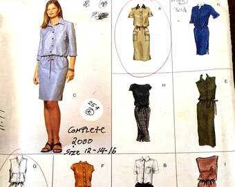 Vogue Easy Options Pattern #2394 Misses Petite Dress Size 12, 14, 16