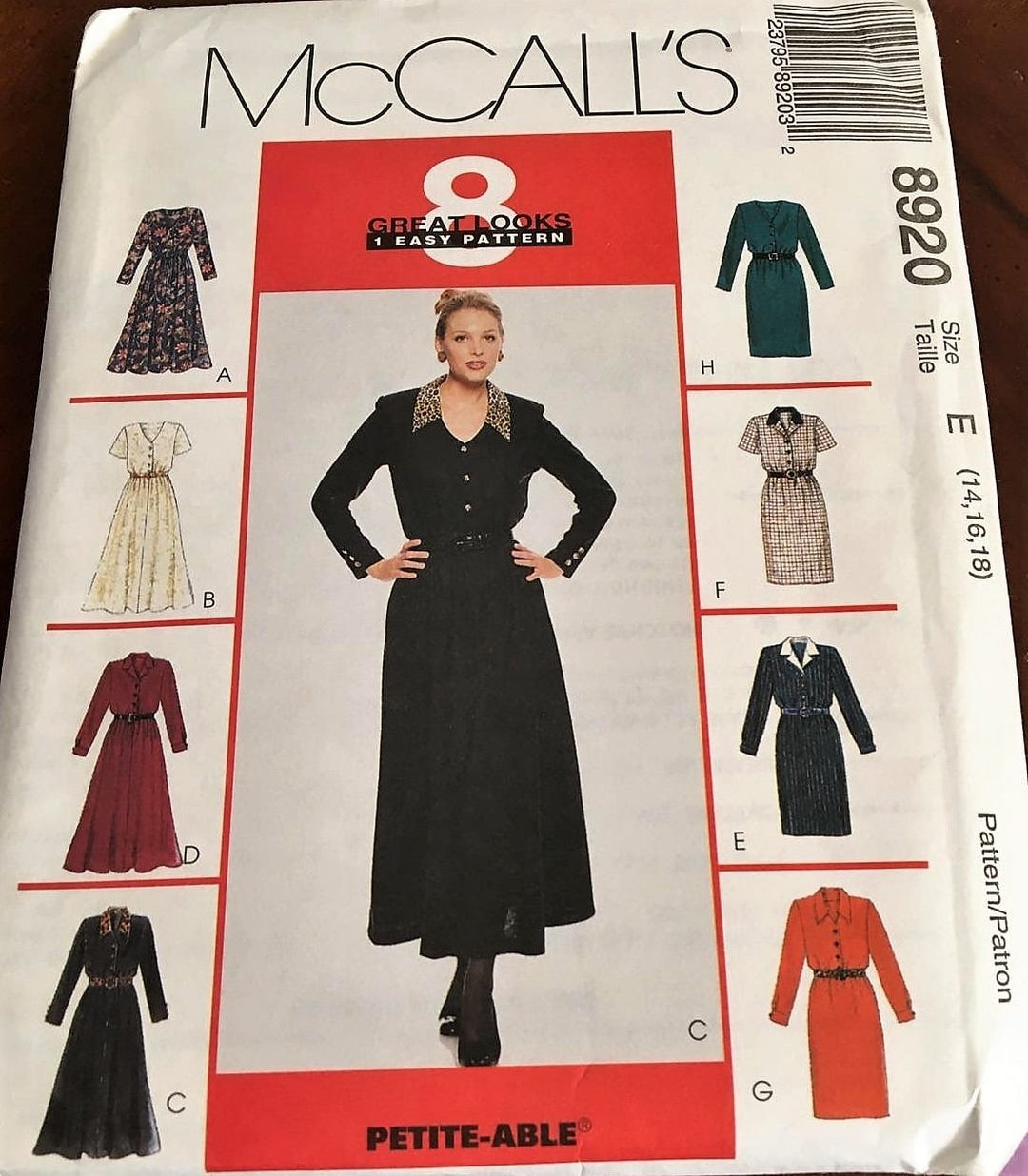 Mccalls Pattern #8920 Misses Dress in Two Lengths, With or Without ...