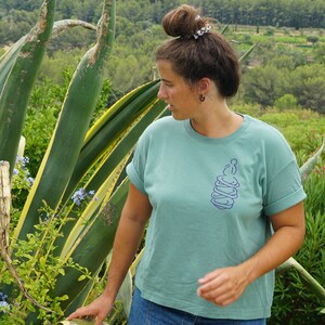 FAIRTRADE T-Shirt Selflove / Shirt Selbstliebe - kürzer geschnitten - vegan , organic - HANDPRINTED image 9