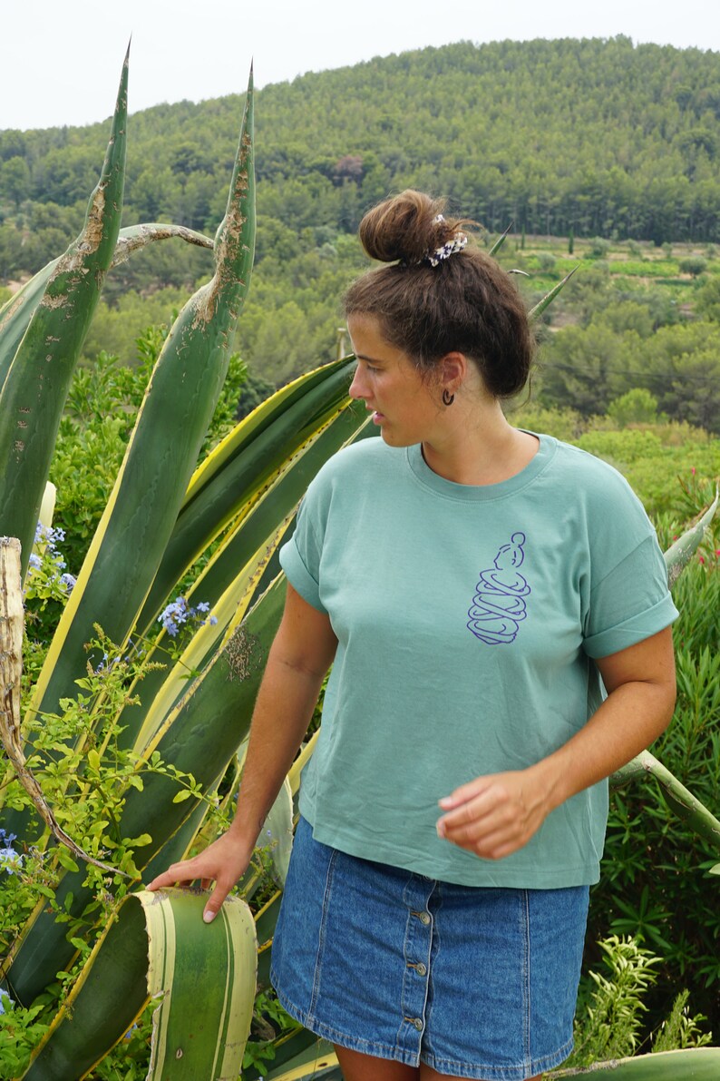 FAIRTRADE T-Shirt Selflove / Shirt Selbstliebe - kürzer geschnitten - vegan , organic - HANDPRINTED image 9