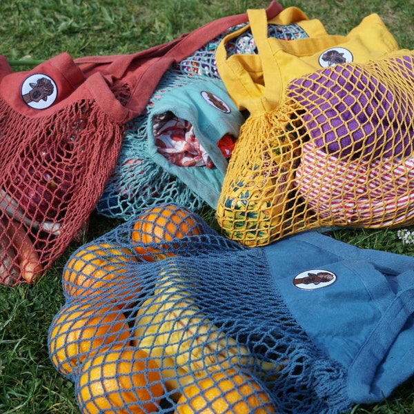 Bio Baumwolle Beutel - Einkaufsbeutel - Netz - Tasche - Netztasche - Gemüsenetz - Einkaufstasche / organic cotton crochet bag -mesh grocery