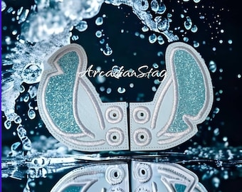 Blue Alien Leatherette Boot Wings: Skate & Shoe Accessories