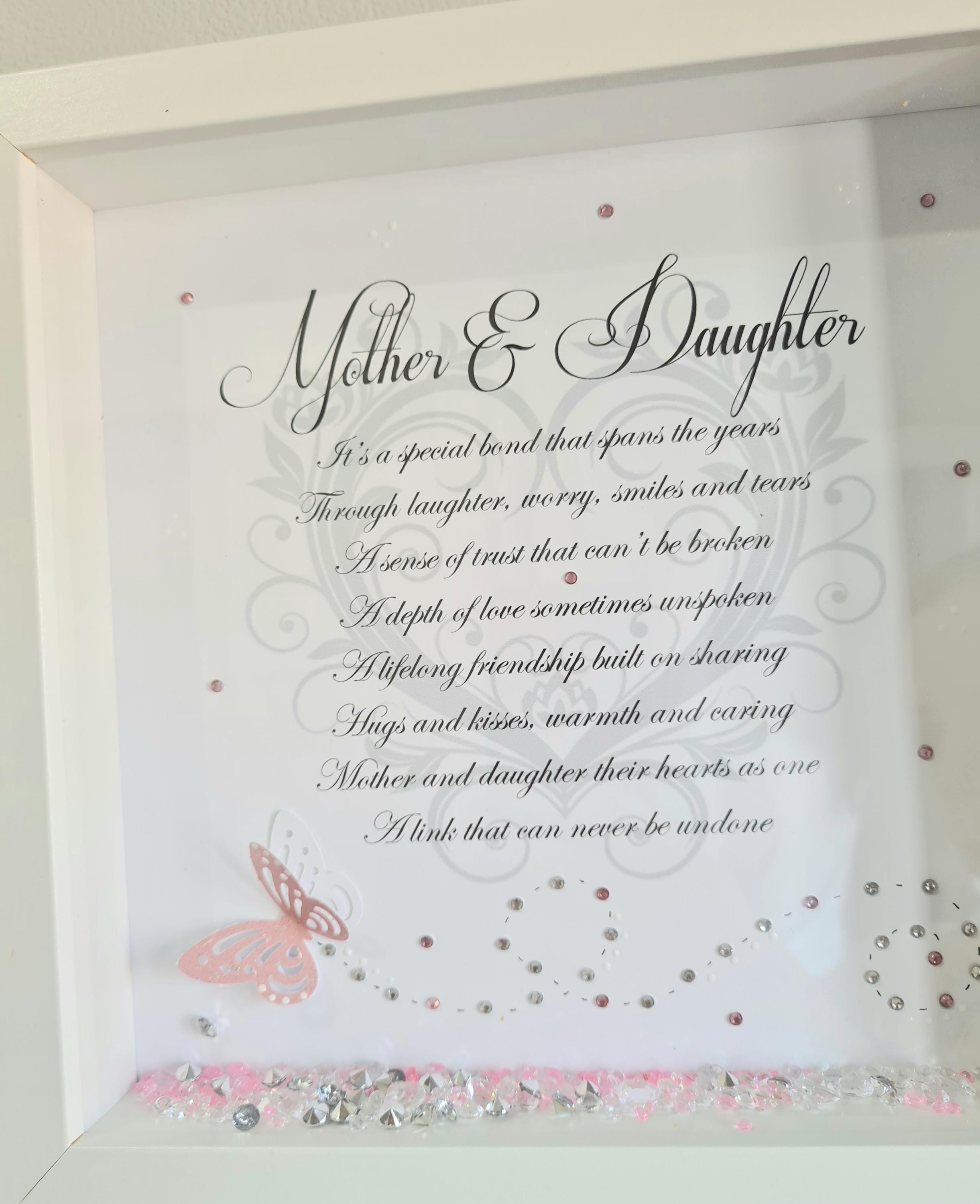 Mother & Daughter Personalised Box Frame, Mothers Day, Birthday Gift ...