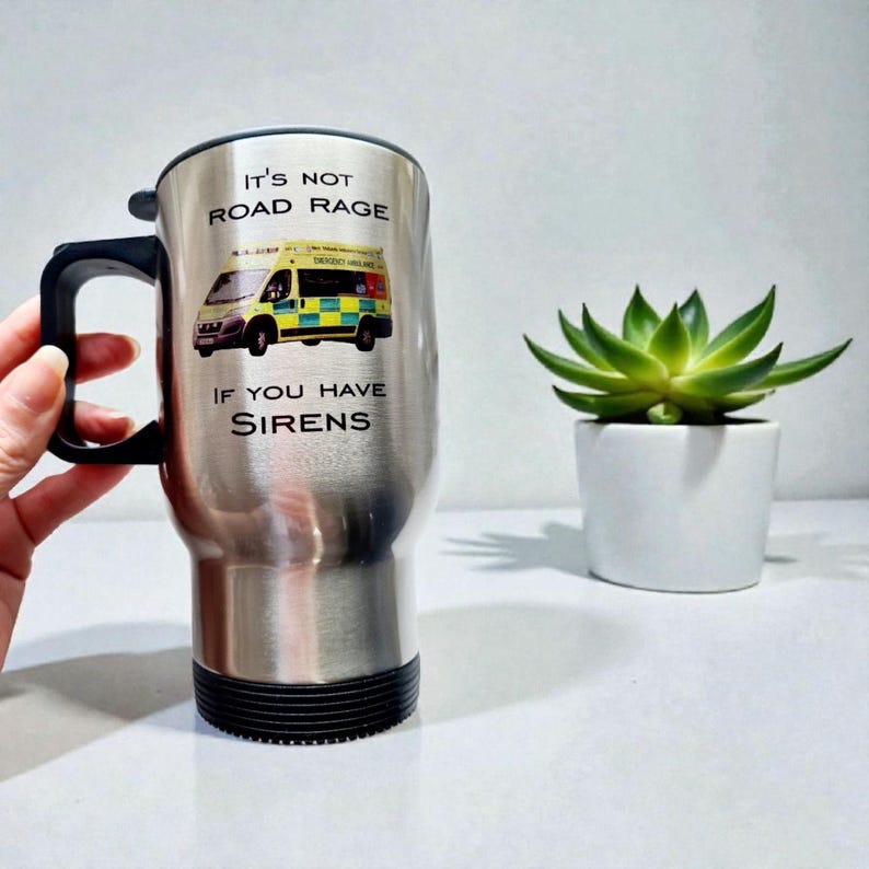 Emergency Keyworker Travel Mug: Ambulance/Police Design image 1