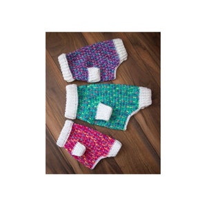 3 x tailles petite à moyenne taille Crochet motif col roulé chien pull en fil DK ** PDF Téléchargement instantané ** Modèle SEULEMENT