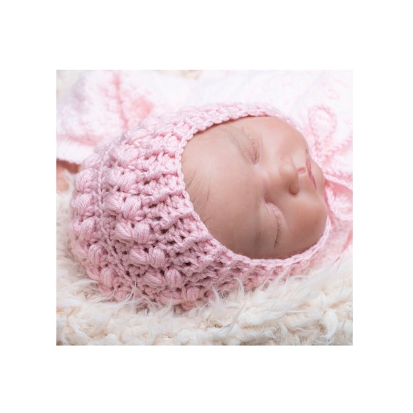 Newborn baby DK bonnet crochet pattern 001 **PDF Download** **Pattern ONLY**