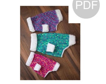 3 x sizes small to medium size Crochet Pattern  Turtle neck dog Sweater  in DK Yarn **PDF Instant Download** Pattern ONLY
