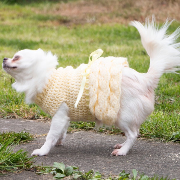 3 Sizes Crochet Dog dress in aran Yarn **PDF Instant Download** Pattern ONLY