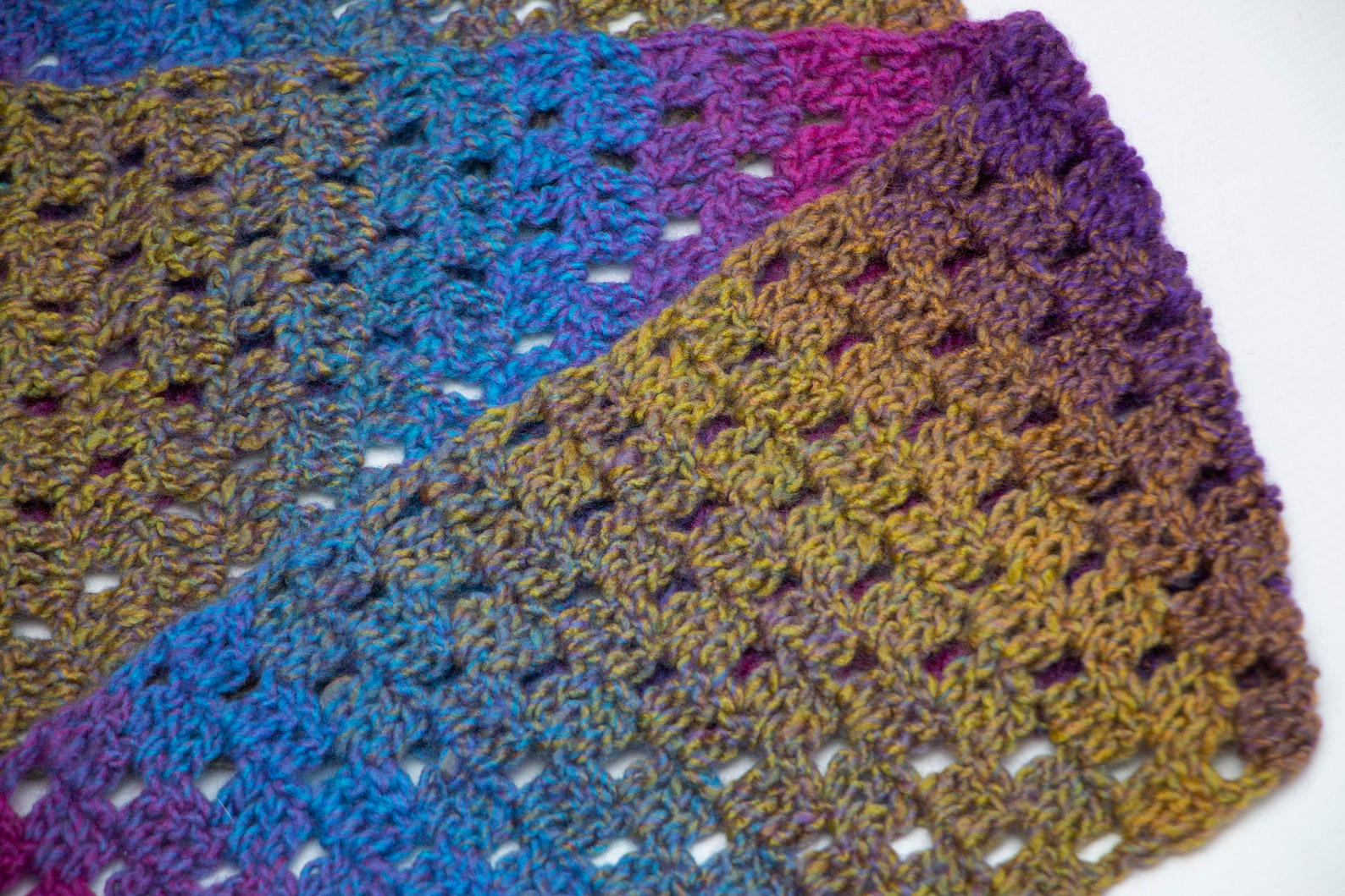 2 Sizes Easy Filet Crochet Scarf Pattern for Dk and Aran Yarn Etsy UK