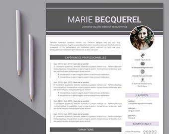 4 CV / curriculum vitae professionnel, moderne et graphique + 4 Lettres de motivation + Pack de picto pour Microsoft Word (Aesthetics 11.0)