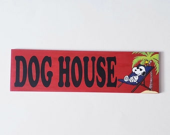 Doghouse Painted Wood Sign in Bright Colors