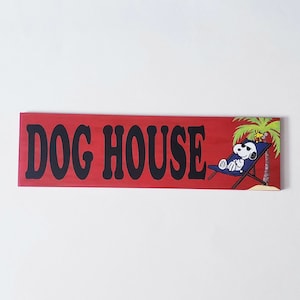 Doghouse Painted Wood Sign in Bright Colors
