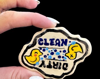 Ceramic Rubber Duck Dishwasher Magnet Handmade