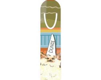 Dunce Cat Bookmark | Grumpy Illustrated Aluminum Page Marker