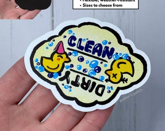 Princess Rubber Duck Clean or Dirty Die-Cut Magnet | Dishwasher Status