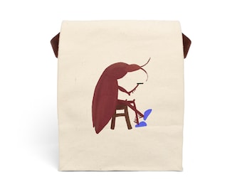 Smoking Cockroach Are You High? Canvas Lunch Bag — Funny Retro Bug Illustration