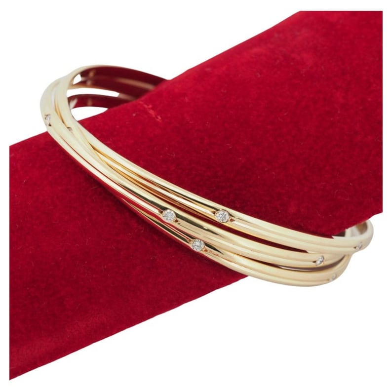 Cartier Trinity Constellation Bangle Bracelet 1ct Diamonds Yellow Gold image 1