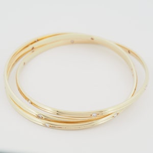 Cartier Trinity Constellation Bangle Bracelet 1ct Diamonds Yellow Gold image 4