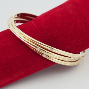 Cartier Trinity Constellation Bangle Bracelet 1ct Diamonds Yellow Gold image 2