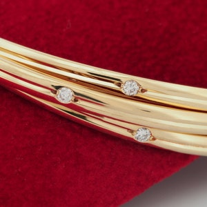 Cartier Trinity Constellation Bangle Bracelet 1ct Diamonds Yellow Gold image 7