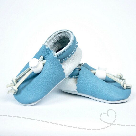 teal baby shoes