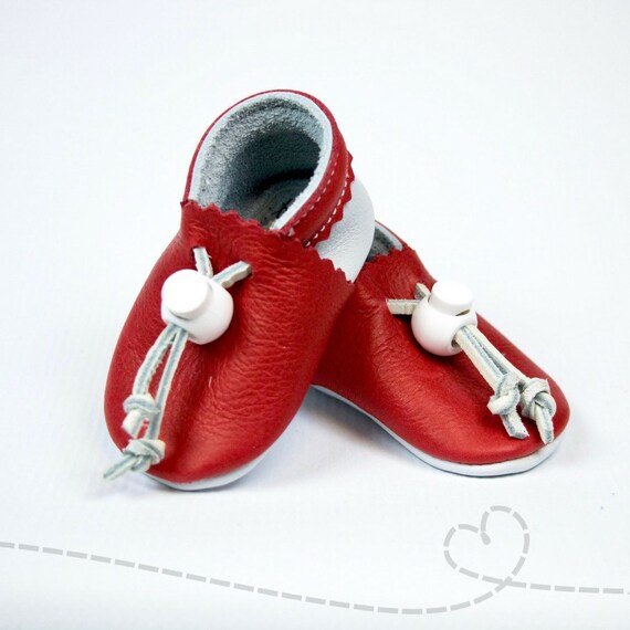 leather baby booties