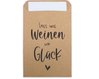 Freudentränen Taschentücher Verpackung Lass uns weinen vor Glück Hochzeit