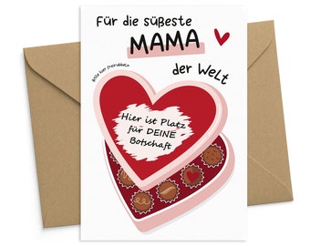 Mother's Day card scratch card to write on yourself with envelope voucher Mother's Day card