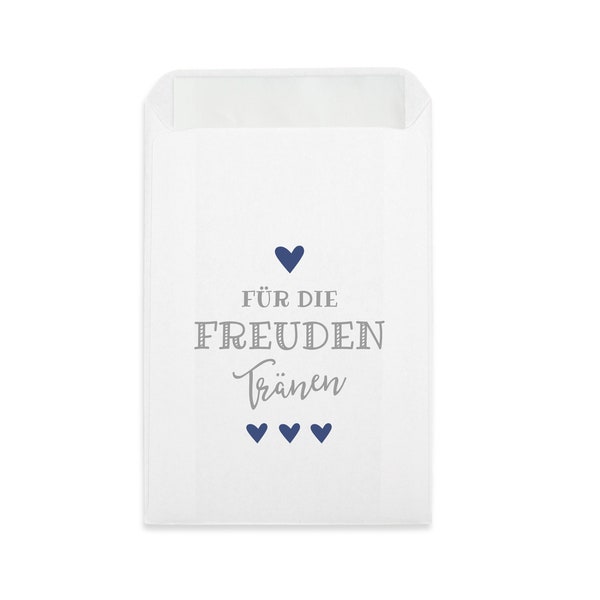 Freudentränen Taschentücher Hüllen - bedruckte Verpackung für Hochzeit Taschentuch