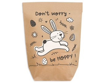 6 Easter bags different motifs & sizes kraft paper with stickers for closing