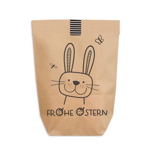 6 Easter bags Happy Easter with stickers for closing kraft paper 2 sizes image 1