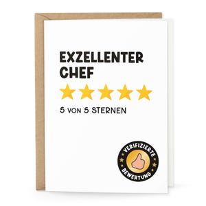 Karte "Exzellenter Chef" mit Umschlag Geschenkkarte Boss bester Chef Dankeskarte
