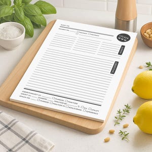 Rezeptblock A4 beidseitig | 100 Rezepte | selbst schreiben | 50 Blatt | Geschenk Köche