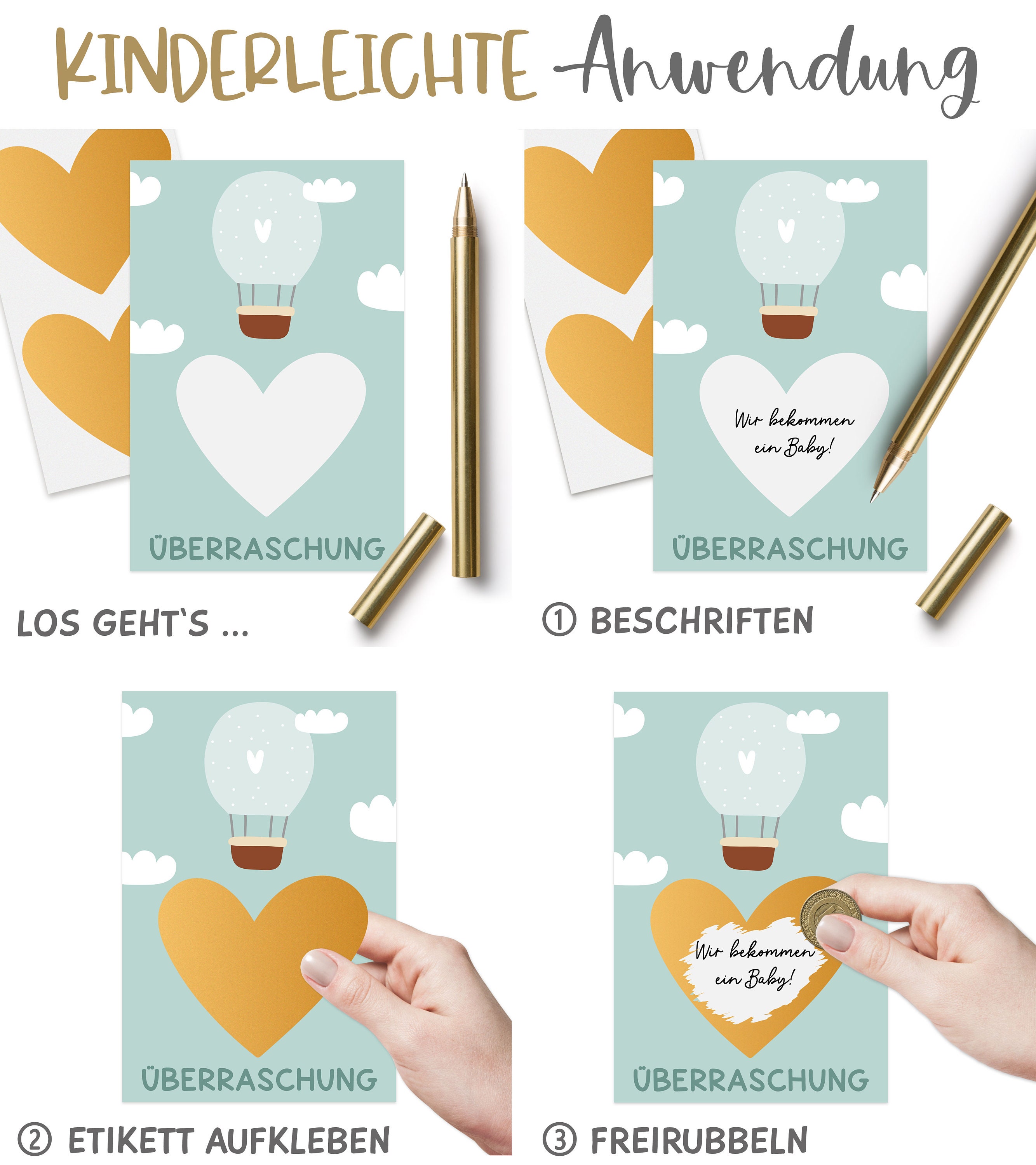 100 Autocollants à Gratter Cœur Doré – 7,5 X 8 Cm – DIY Cartes Cadeaux, Saint-Valentin, Mariage