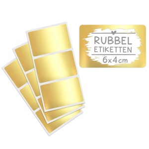 Rubbelaufkleber Gold glänzend 6x4 cm - Gold metallic