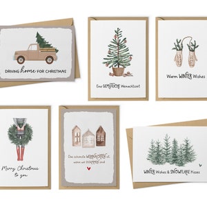 Weihnachtskarten Set 10 Motive + Briefumschläge - Ideal als Grußkarte oder Postkarte