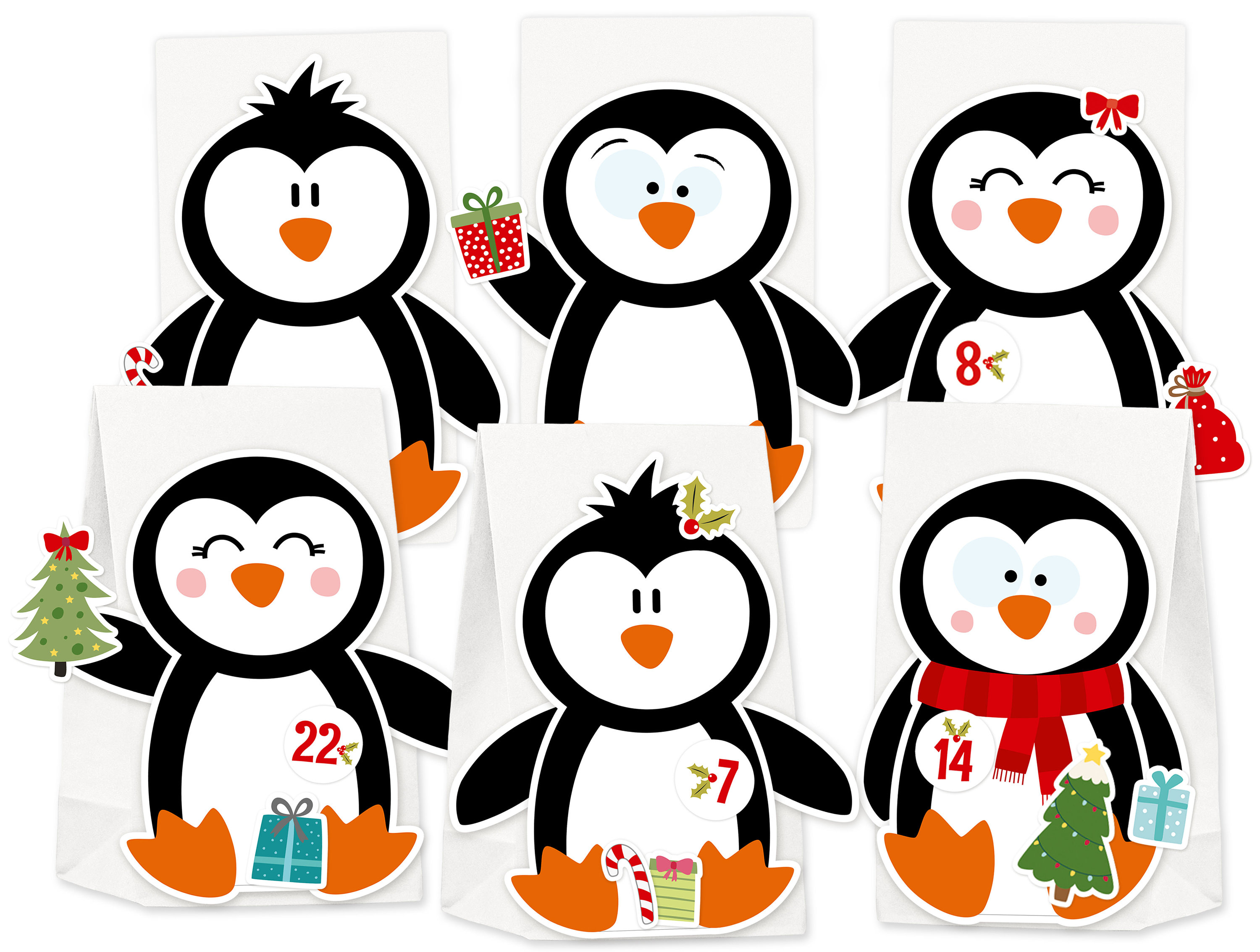 DIY Adventskalender Set - 24 Leinen Säckchen Mit Kordel - Zum Selbstbefüllen - Rot, Grau, Weiß