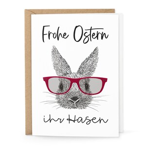 Osterkarte Frohe Ostern Klappkarte mit Umschlag Osterhase Karte