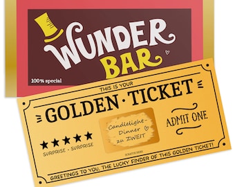 Rubbelkarte Golden Ticket zum selber Beschriften Gutschein Rubbellos