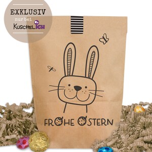 6 Easter bags Happy Easter with stickers for closing kraft paper 2 sizes image 2