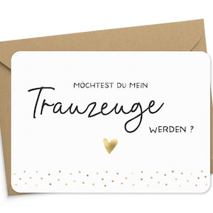 Karte Trauzeuge goldfoliert mit Kraftpapier-Umschlag Geburtstagskarte