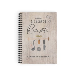 Recipe book A5 for writing yourself - spiral book with table of contents and protective cover