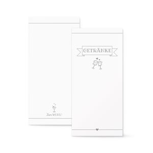 Getränkekarte zum selbst Beschriften DIN lang Hochzeit, Taufe, Geburtstag