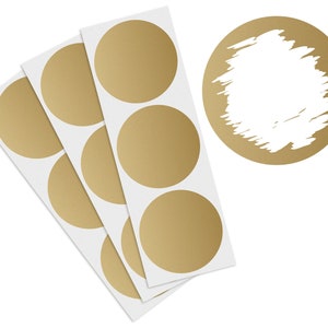 50 Rubbelaufkleber Antik-Gold 5 cm Rubbeletiketten zum Aufkleben Scratch Off Sticker